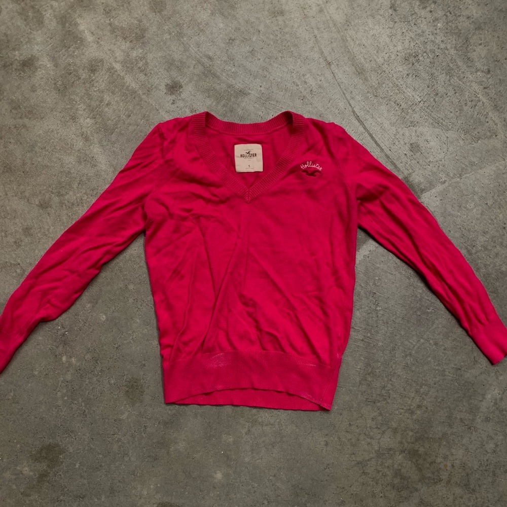 Hollister Pink V-Neck Sweater